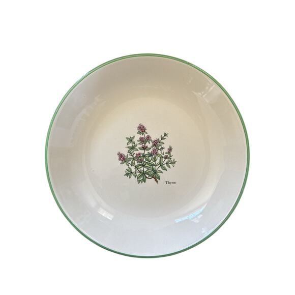 World Market Cream Hand Painted Herb Plates set of 4 - Picture 3 of 8